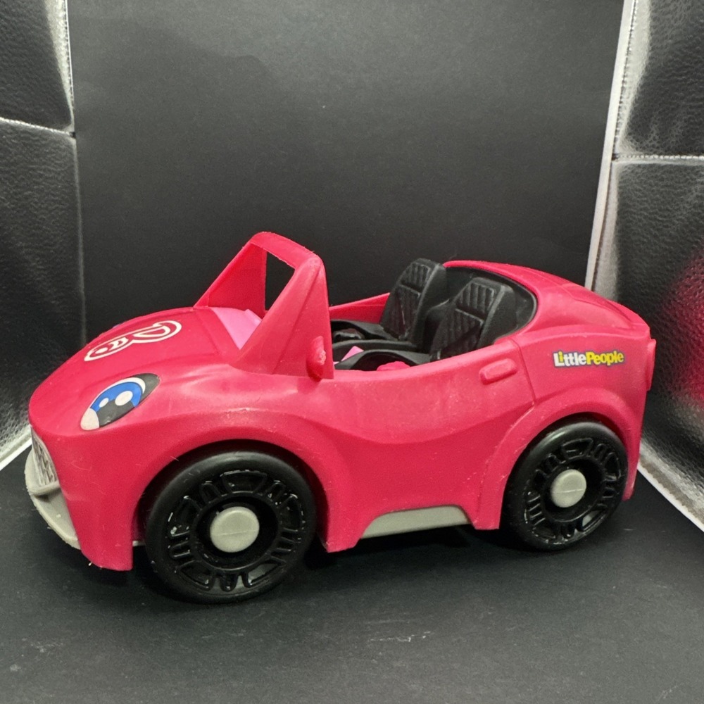 Fisher Price Little People Barbie Pink Convertible Cruiser Car Music & Sounds